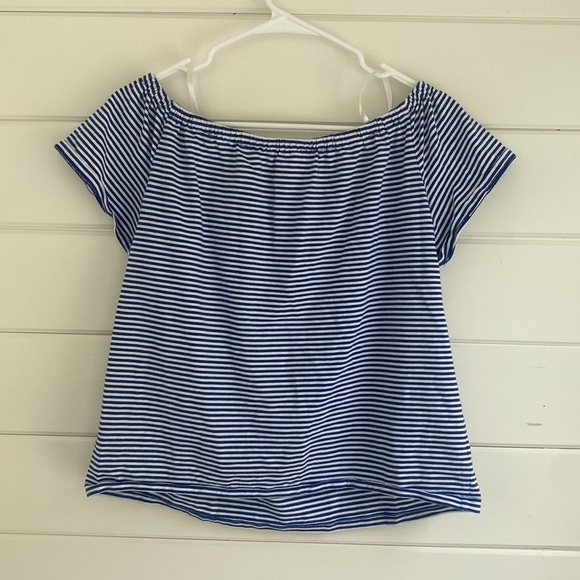 Vineyard Vines | Blue White Striped Off Shoulder Top | Great Condition - Picture 3 of 5